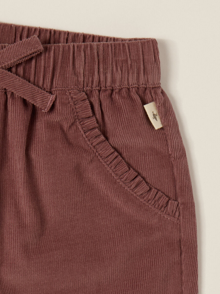 Pantaloni rosa in velluto a coste per bambina_2