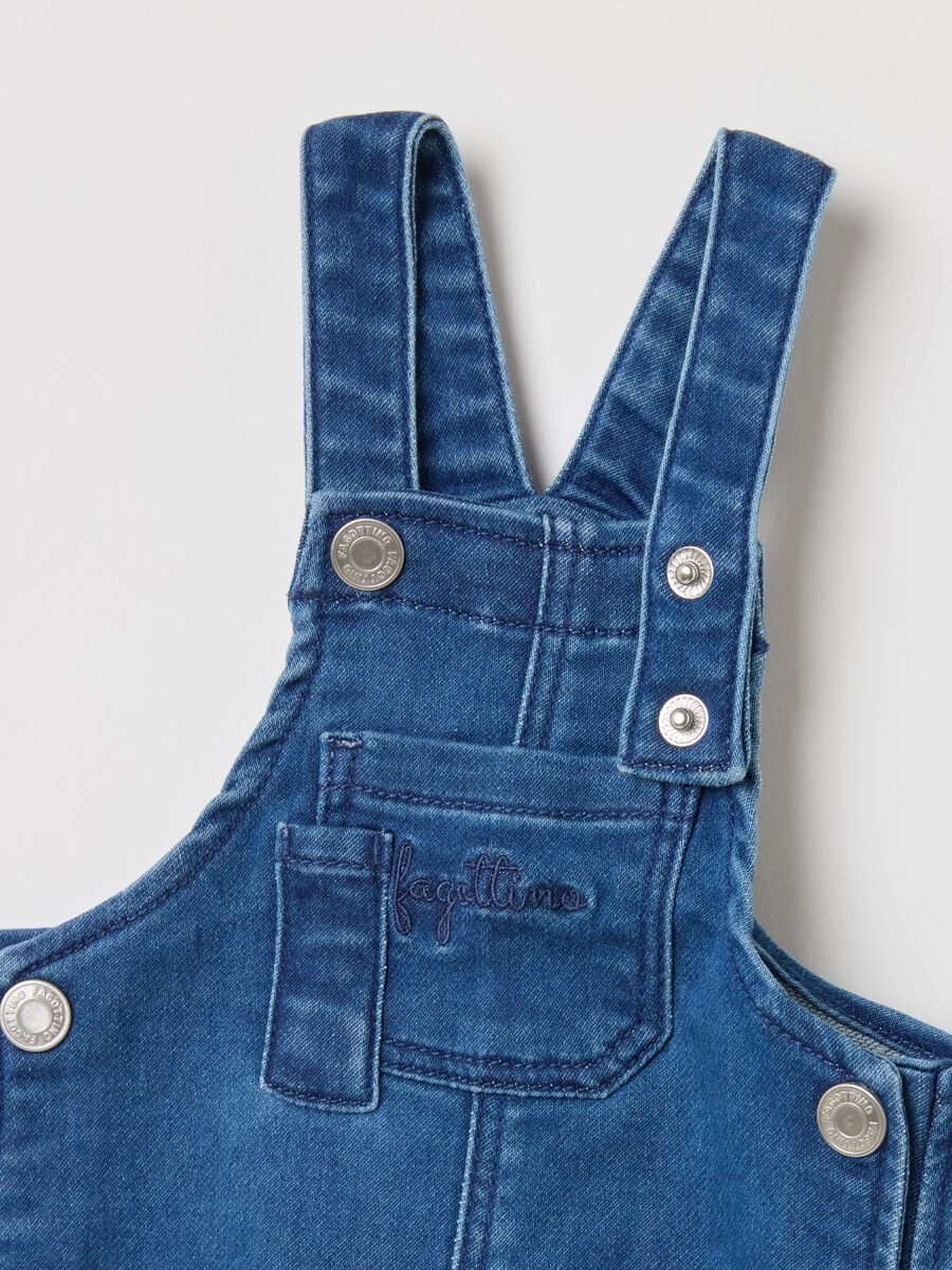 French Terry denim dungarees with pocket_2