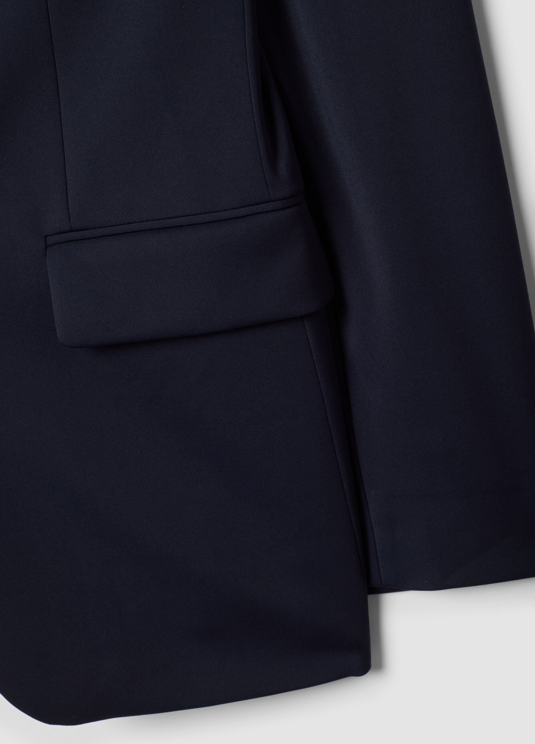 Blue slim-fit 4-way stretch blazer, easy-iron