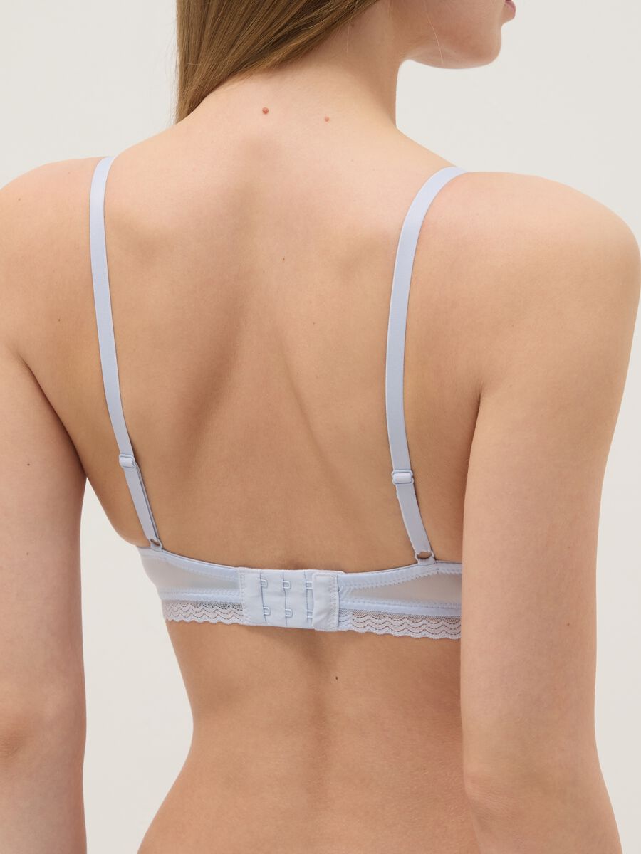 Blue triangle bra with lace and thin straps_2