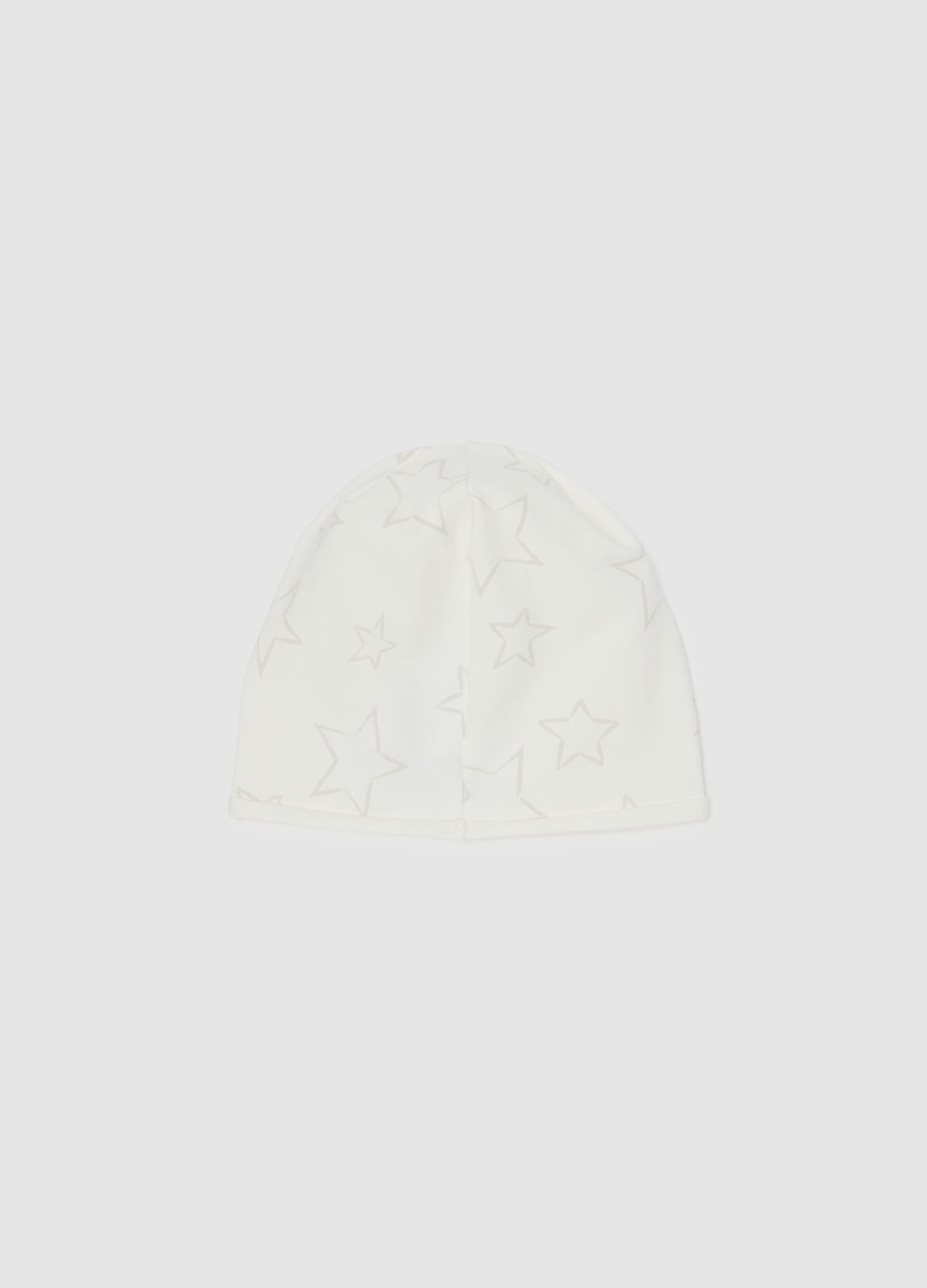 Cappello da ragazza in cotone elasticizzato bianco
