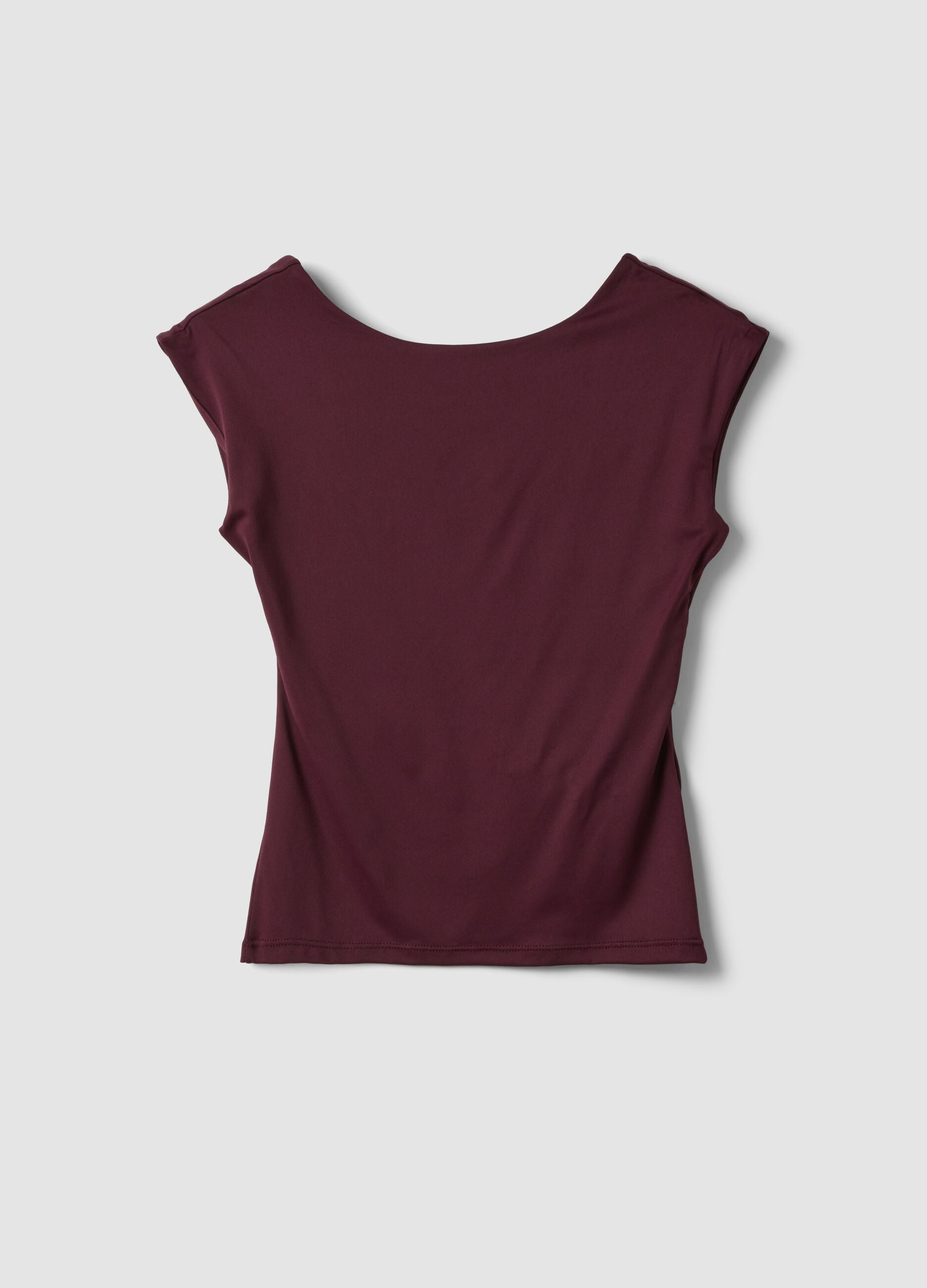 Purple stretch-fabric top
