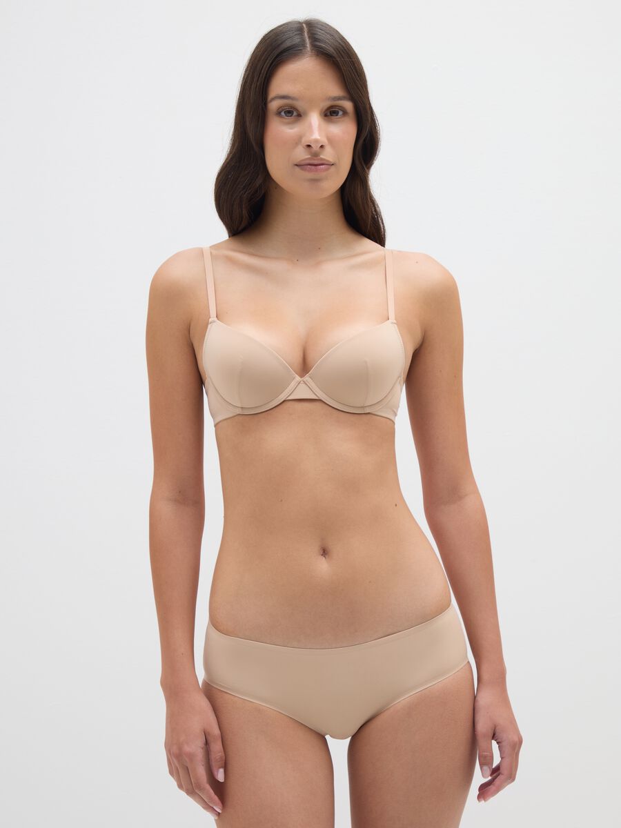 Slip da donna in tessuto elasticizzato beige regular fit_0