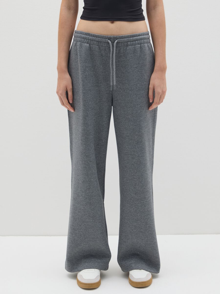 Grey trousers in cotton and polyester blend_1