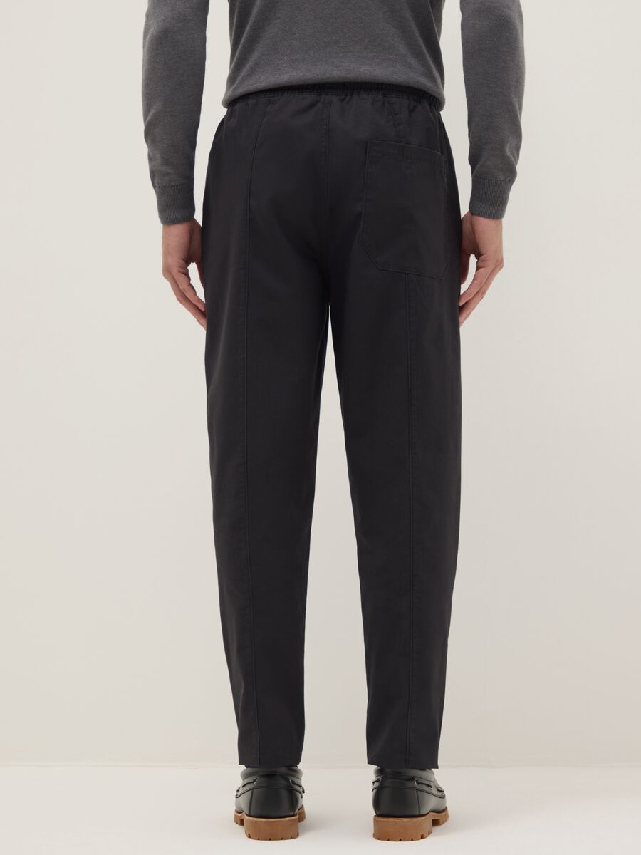 Pantaloni chino in puro cotone nero slim fit_2