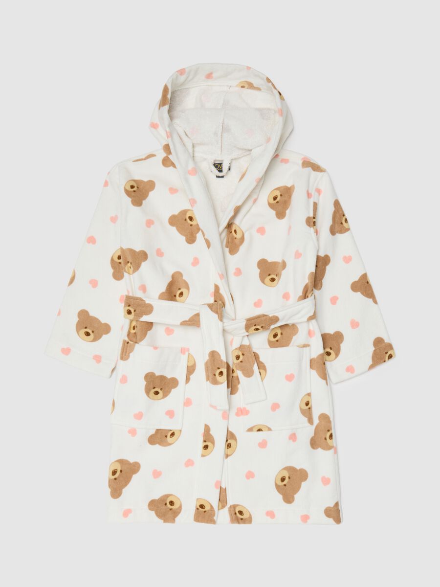 Girls' Bathrobe in Multi-Colour Pure Cotton_0