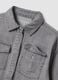 Grey oversized pure cotton shirt with studs for girls_2