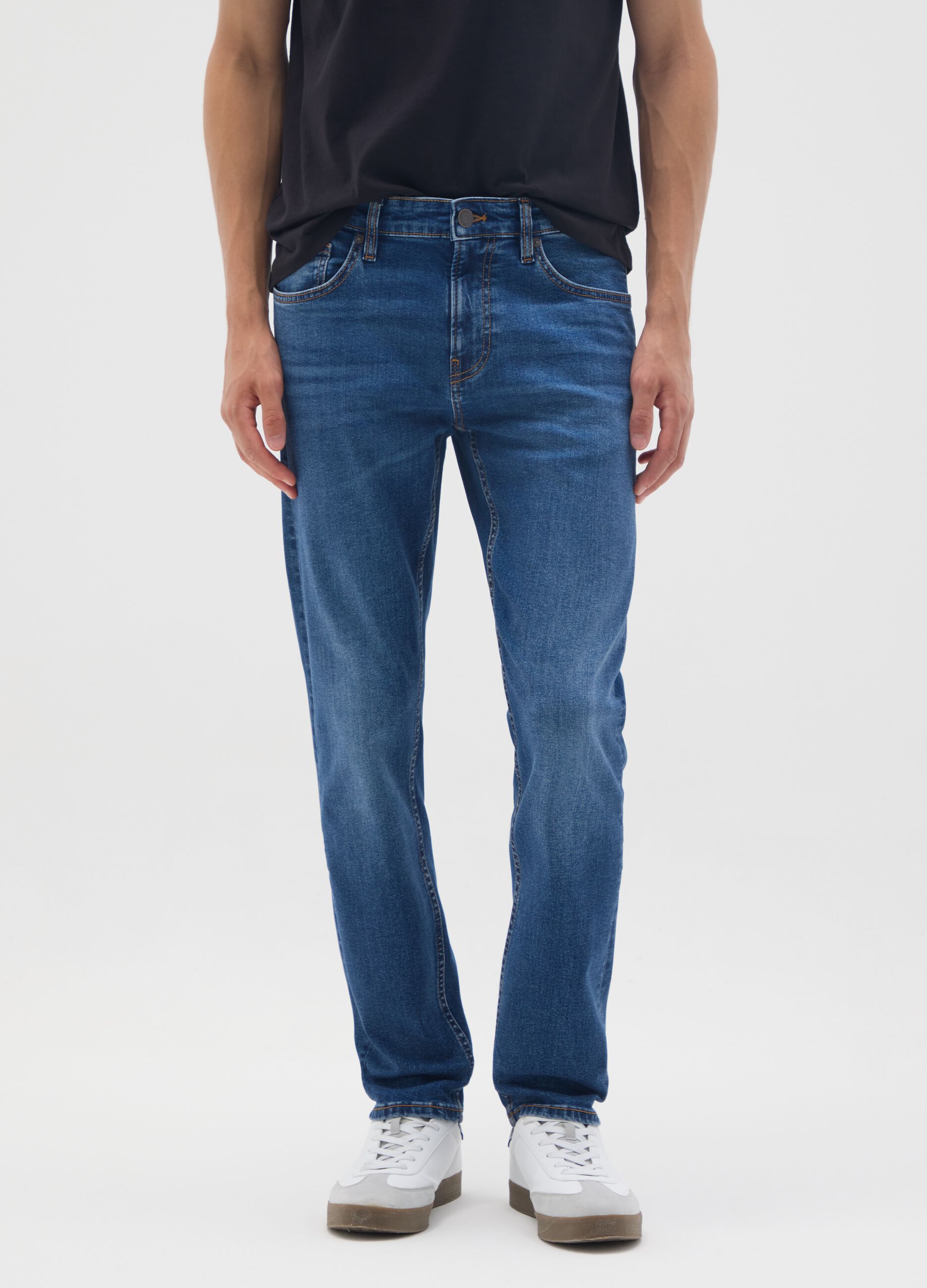 Jeans in cotone elasticizzato blu skinny fit
