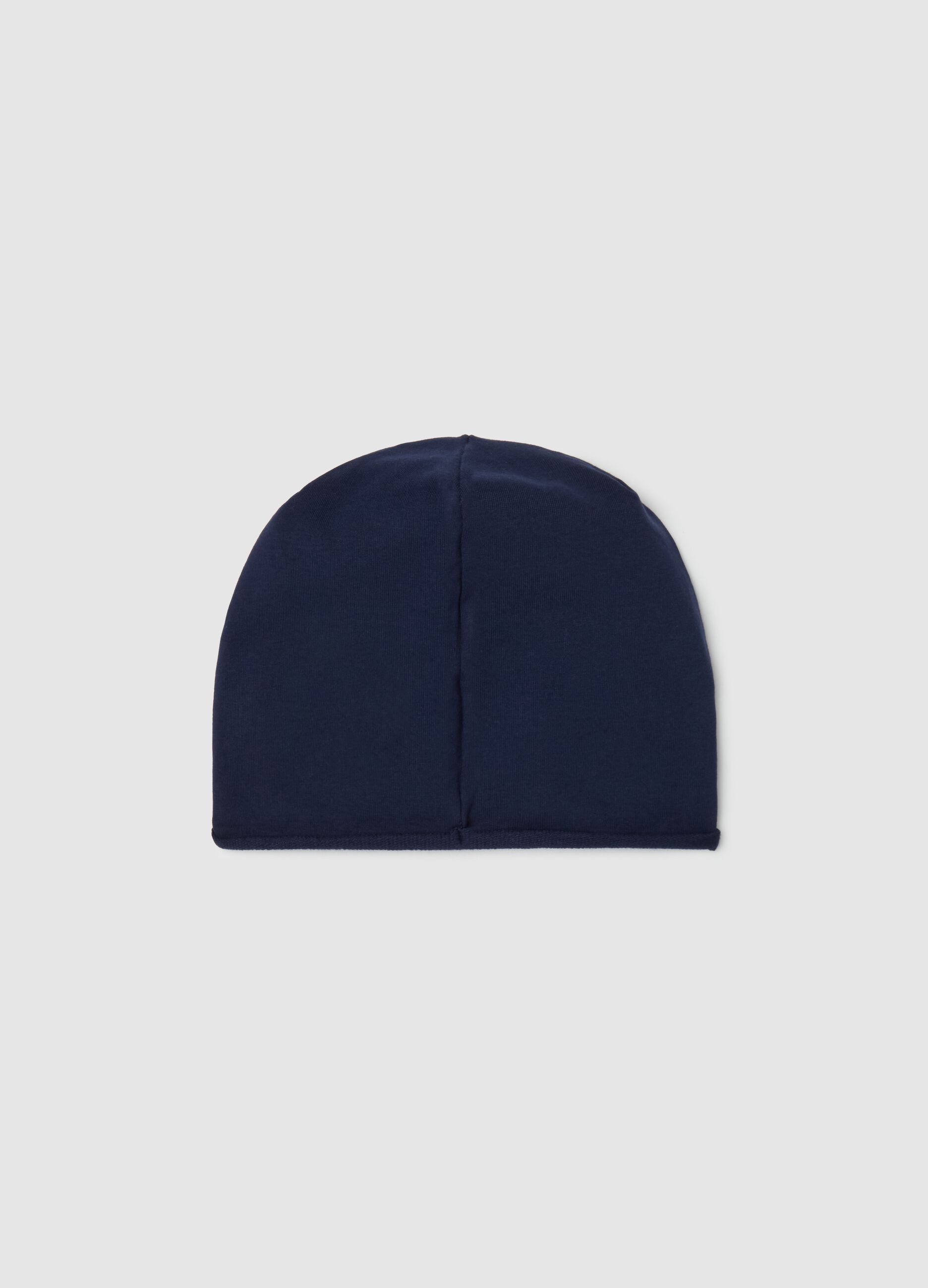 French terry hat with "NY the league" print