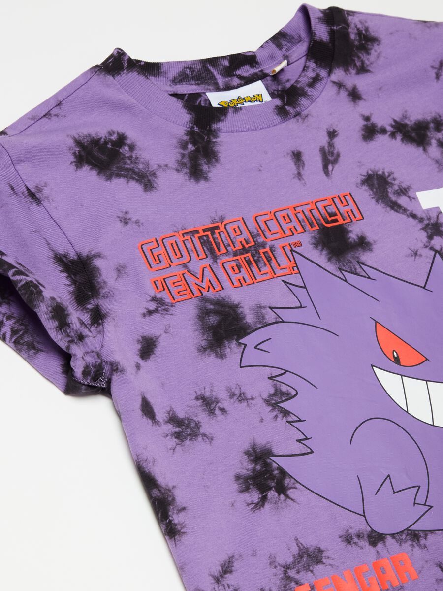 Tie-dye T-shirt with Pokémon Gengar print_2