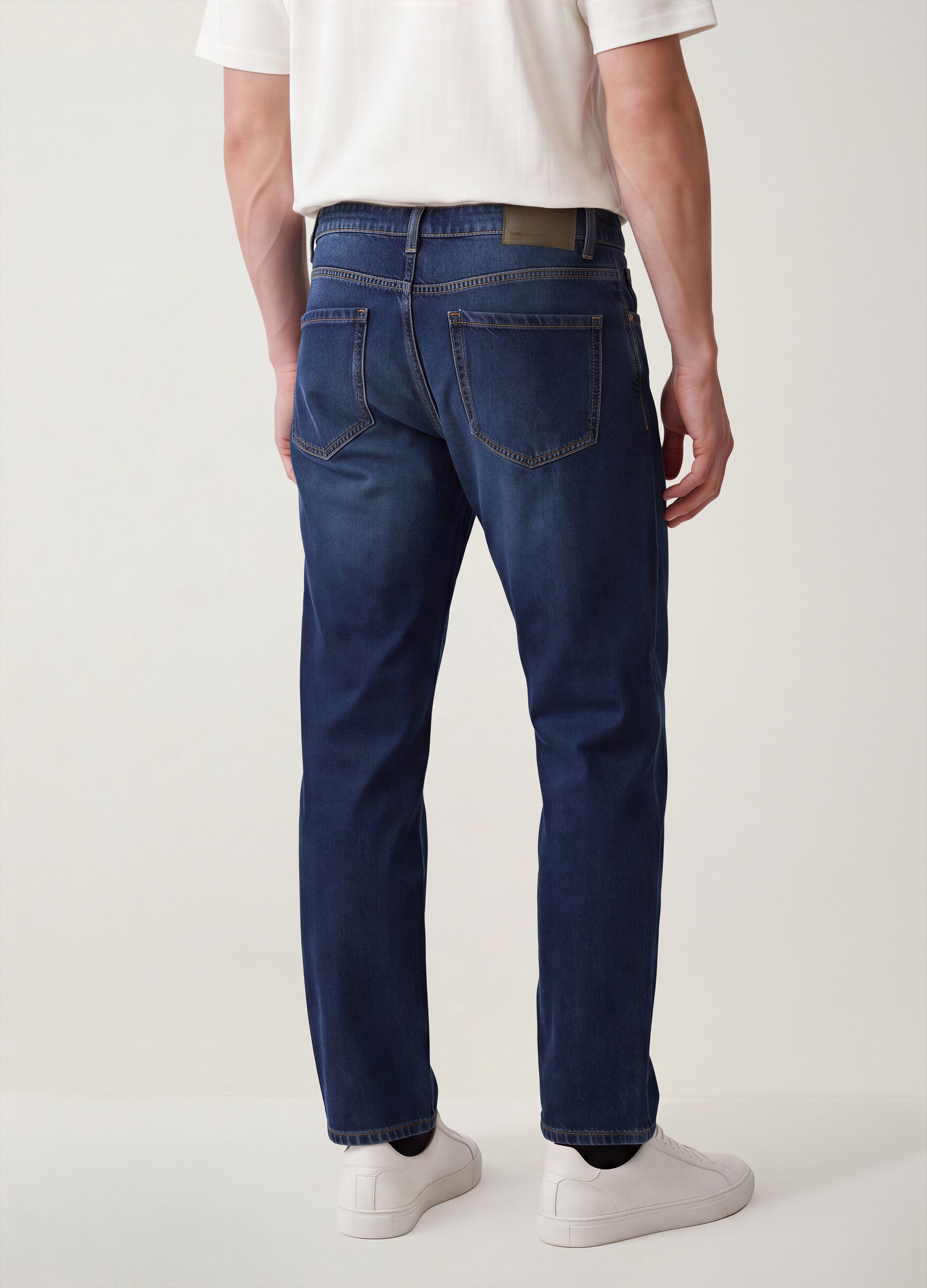 Regular fit denim jeans in pure cotton