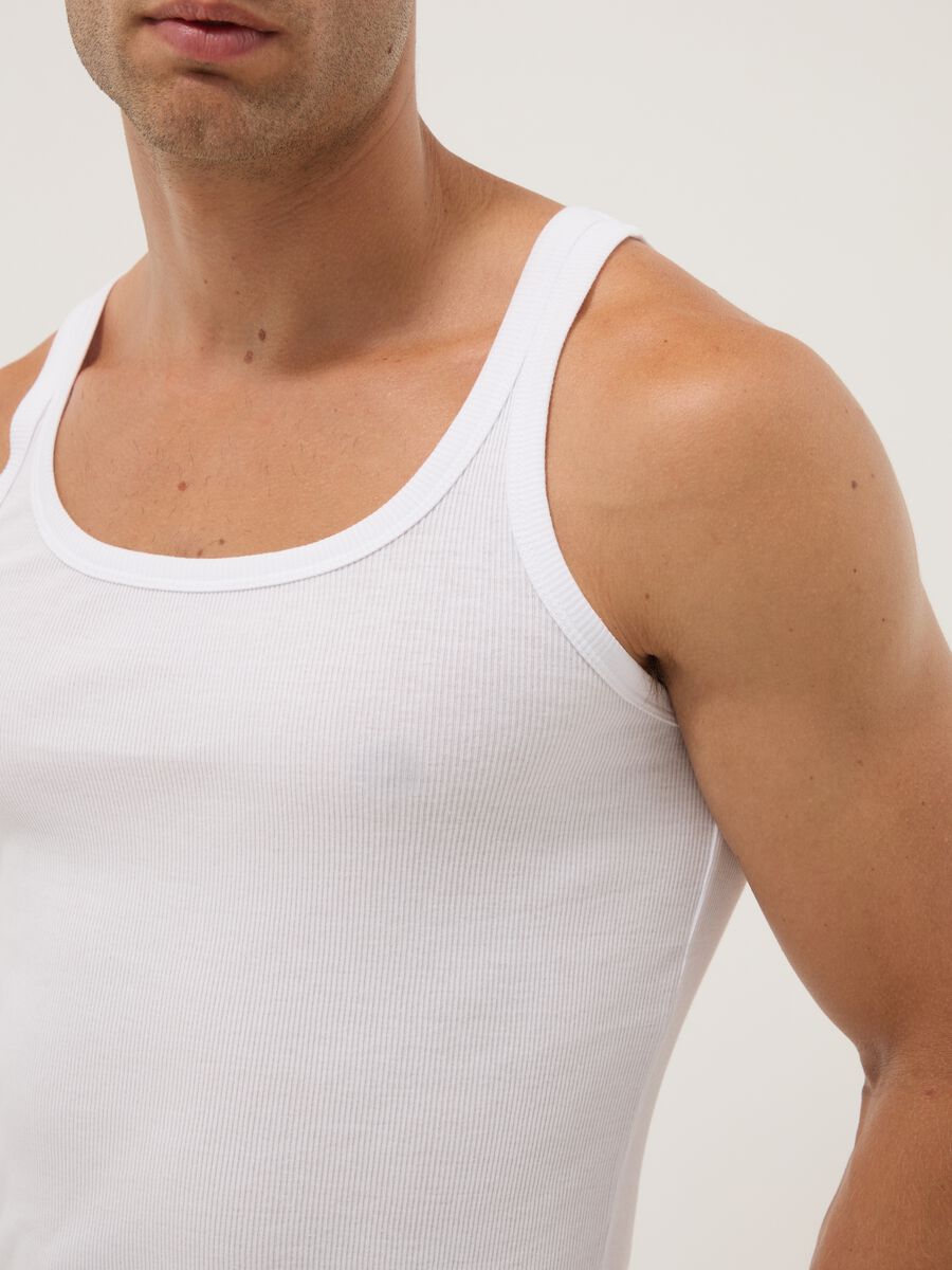 White pure cotton vest regular fit_3