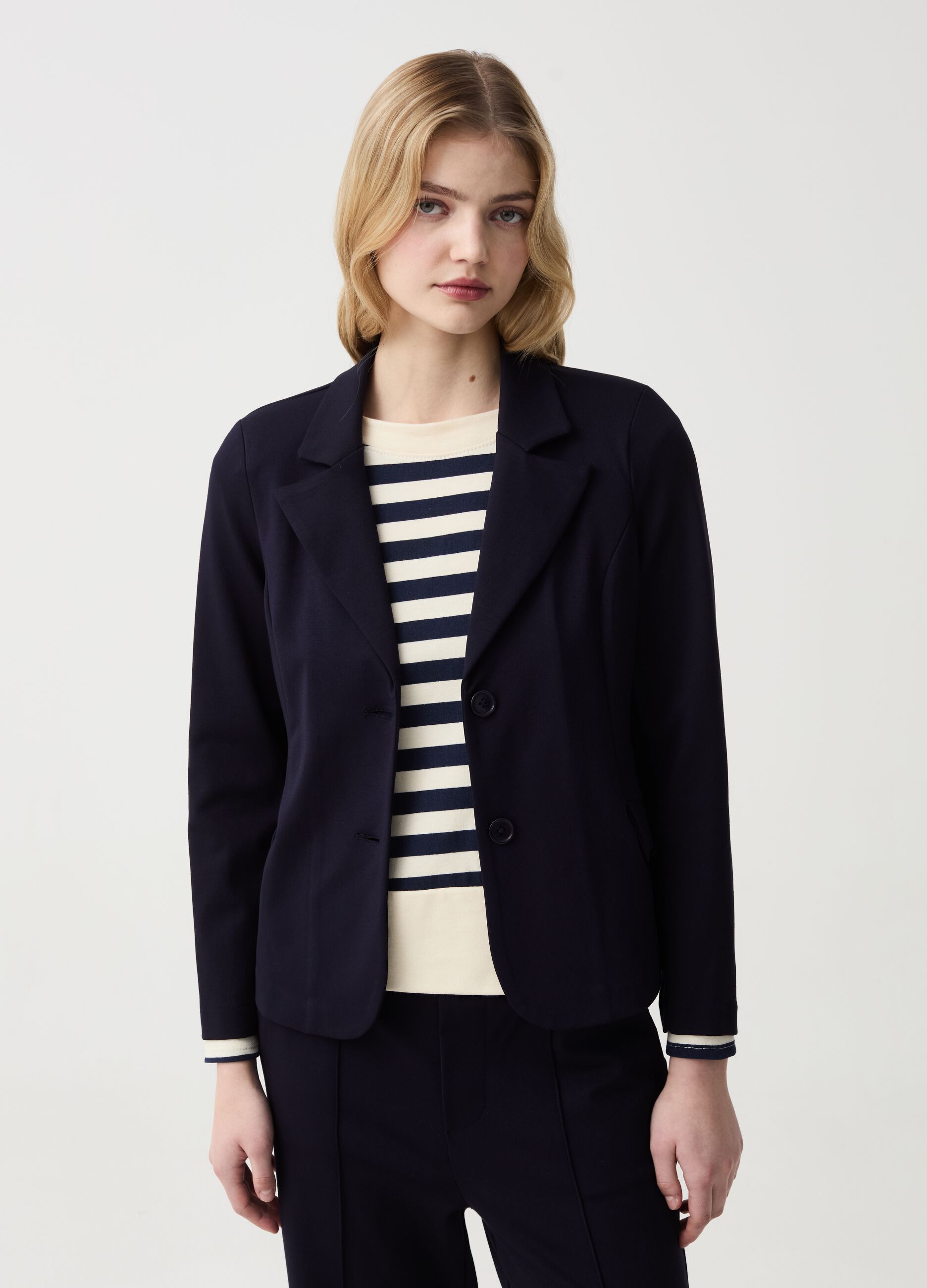 Single-breasted stretch blazer