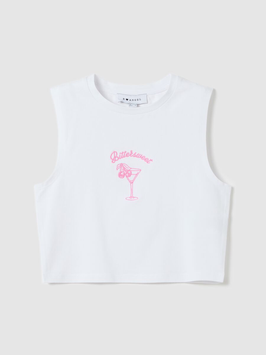 White cropped tank top with embroidery_4