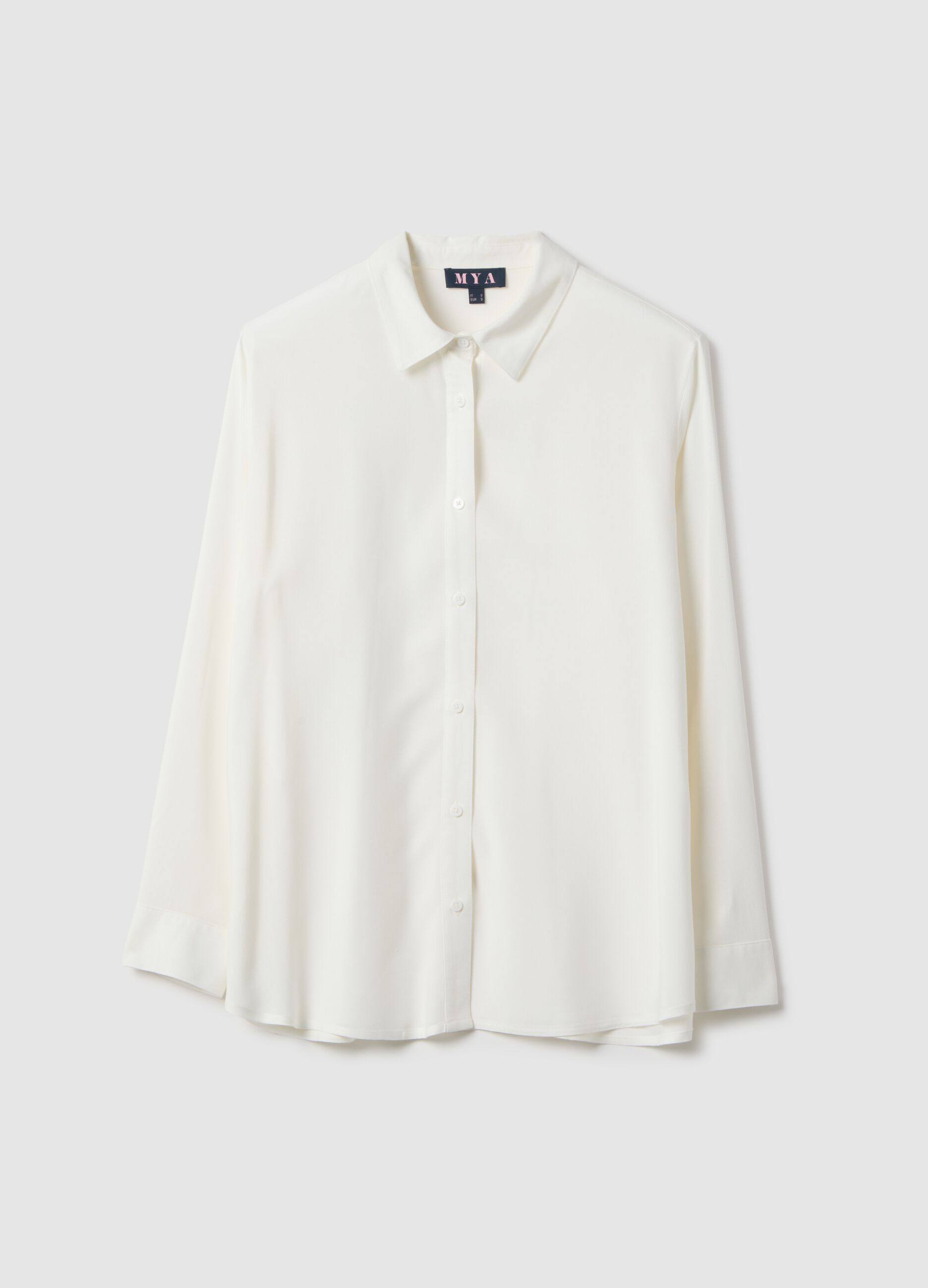 Camicia in pura viscosa bianca regular fit