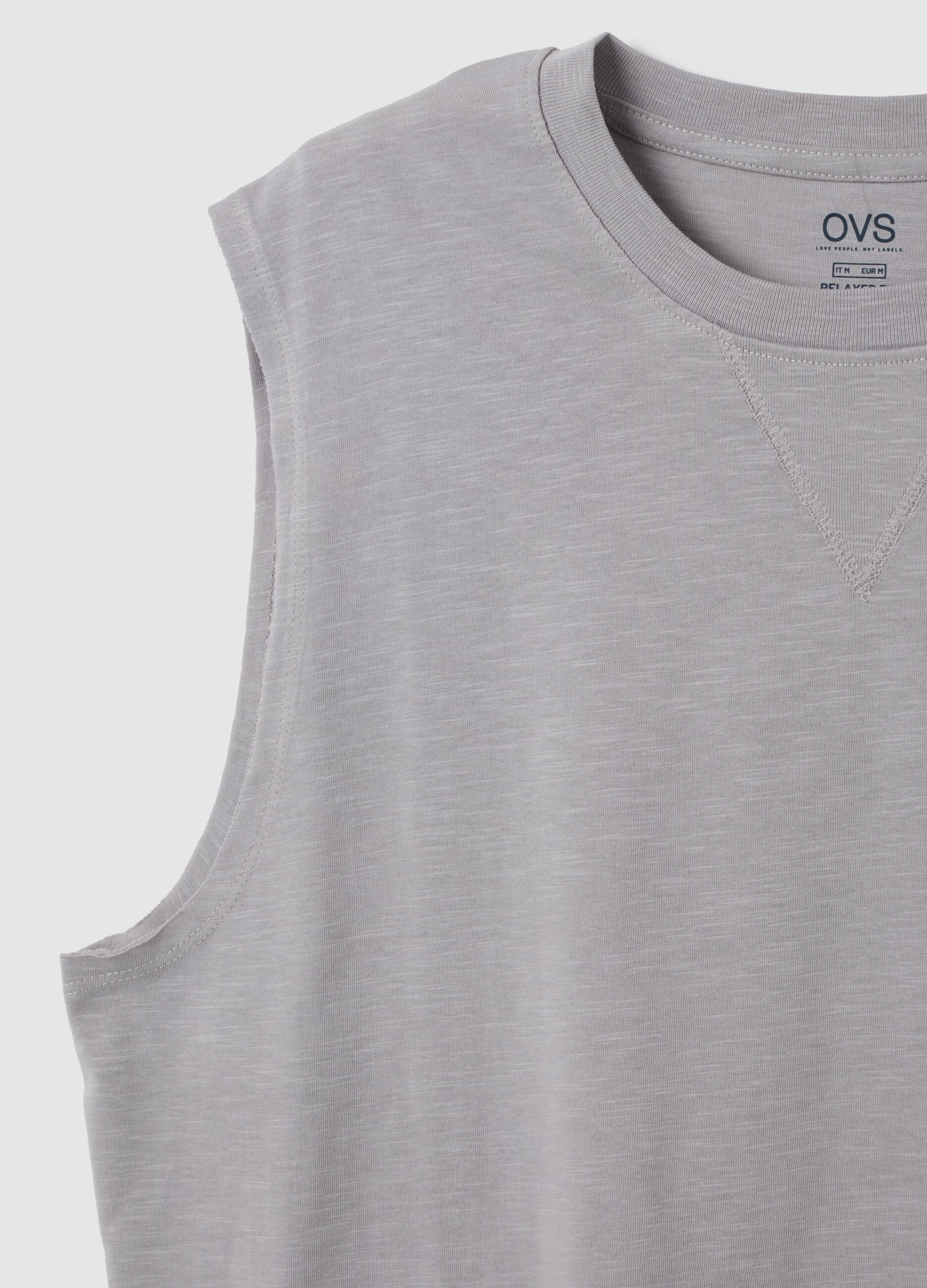 Canotta da uomo in puro cotone grigia regular fit