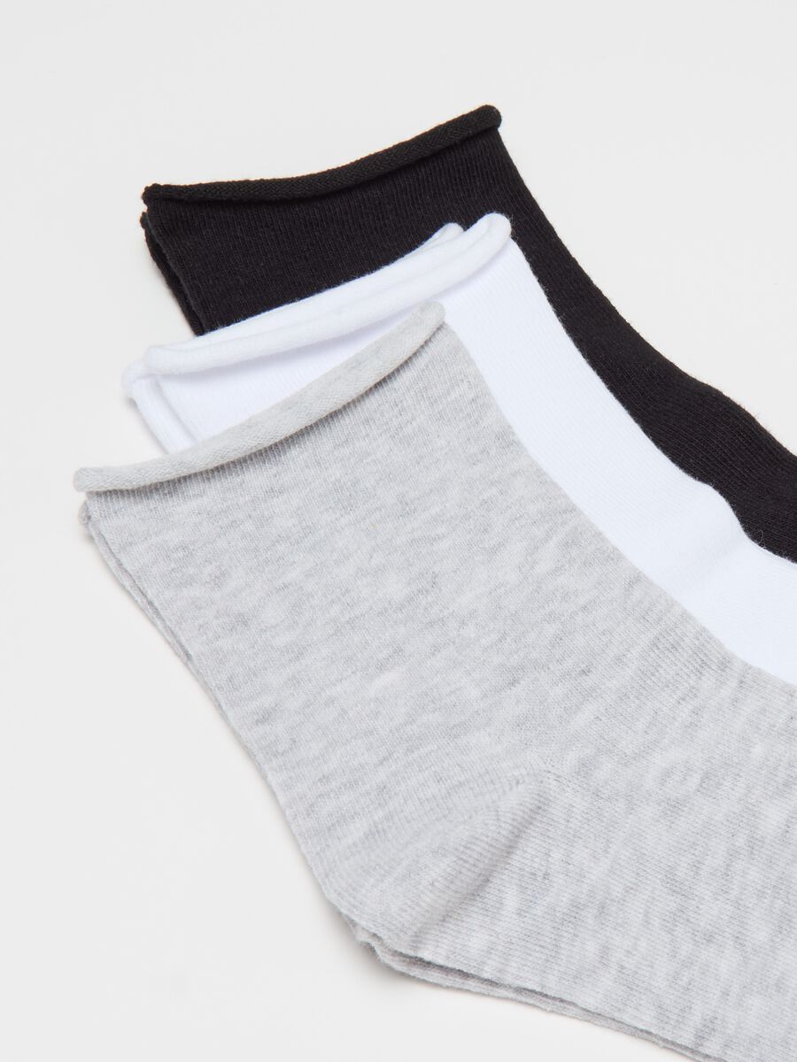 Three-pair pack short socks with small fold_1