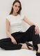 Black wide-leg jogger trousers_0