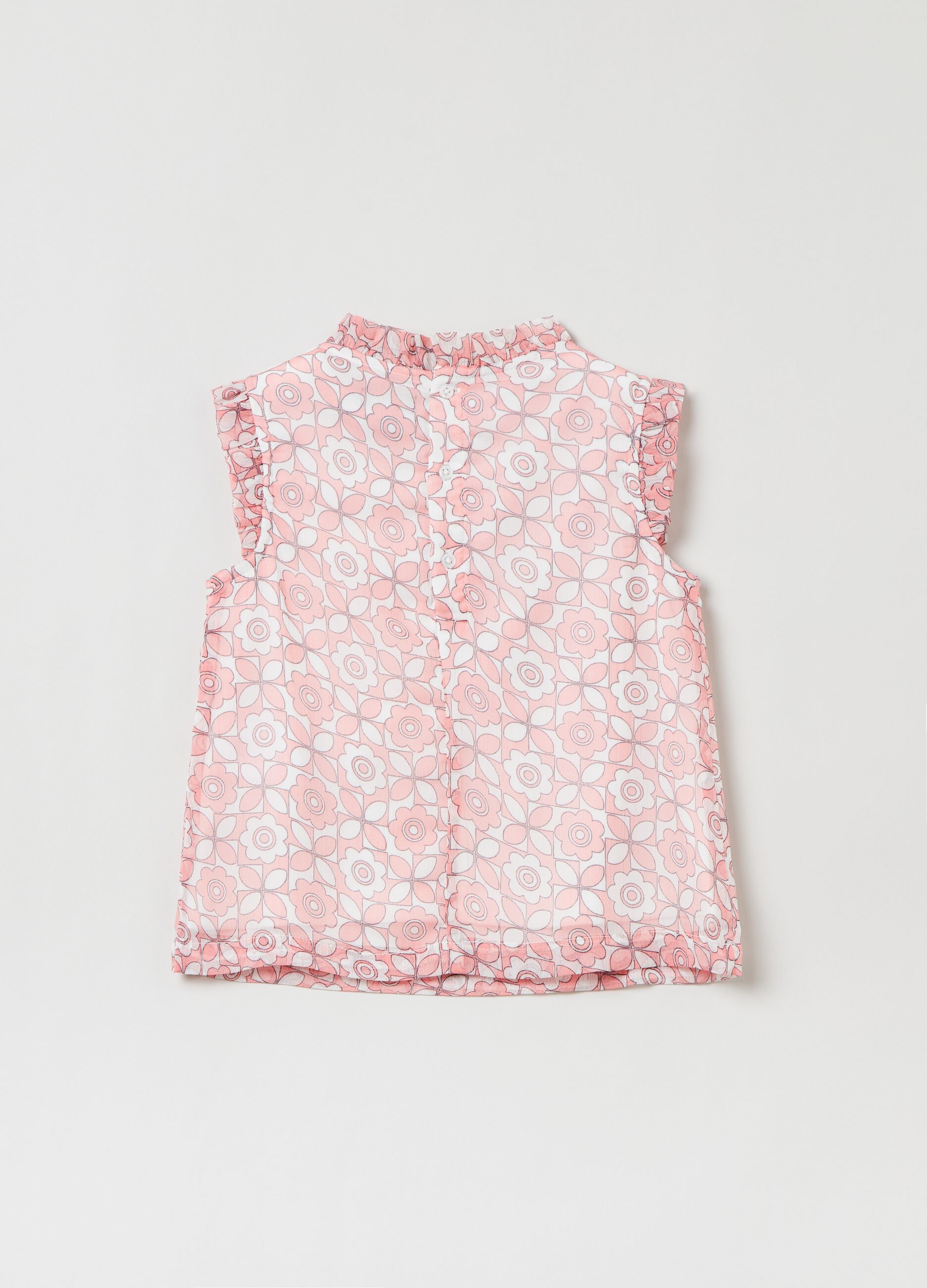 Blusa con rouches e stampa floreale_1