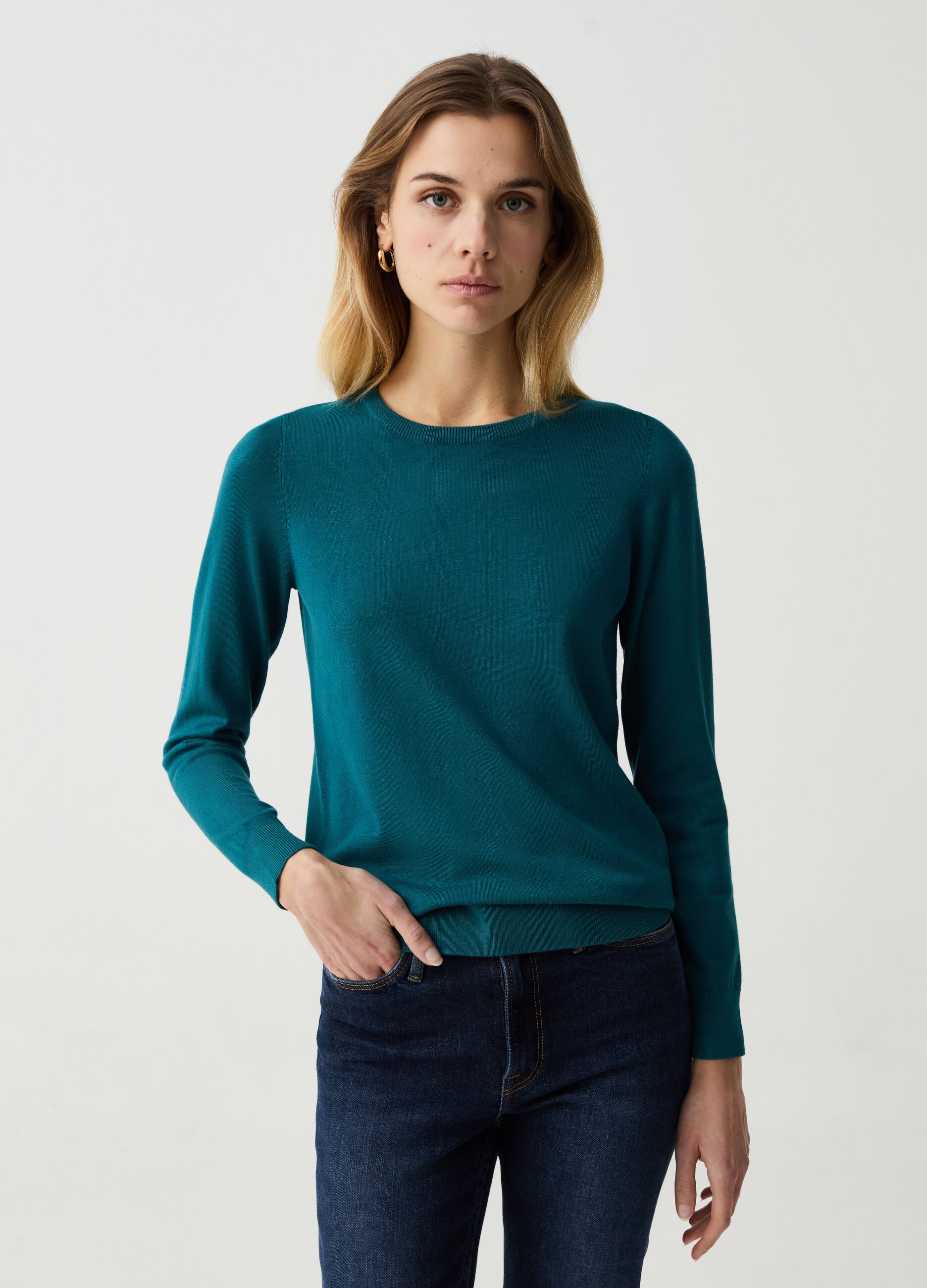 Pullover con scollo rotondo