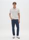 Blue slim fit cotton trousers_0