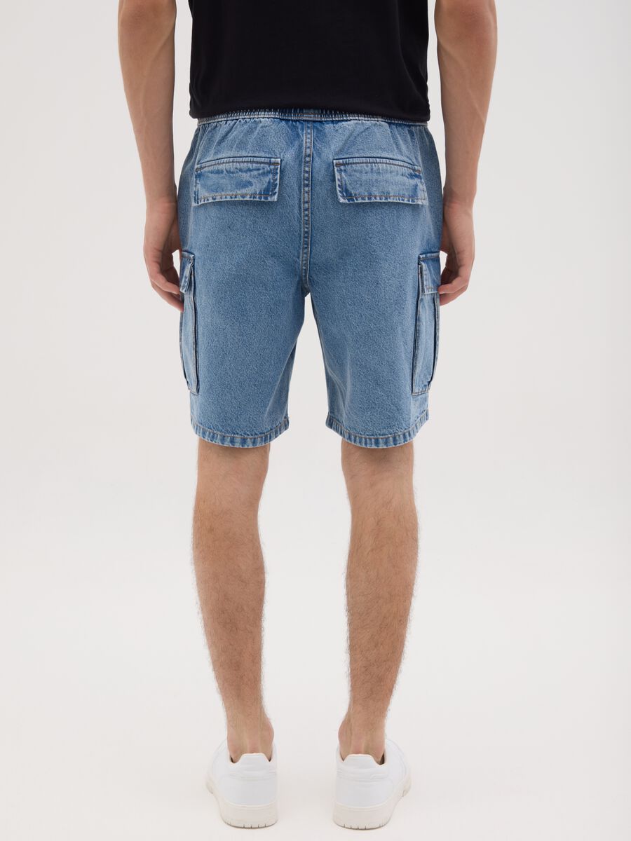 Men's Pure Cotton Wide Leg Denim Shorts_3