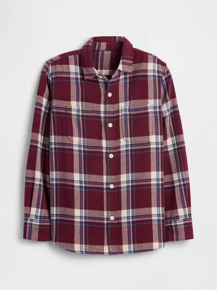 Camicia a quadri rossa in cotone_0