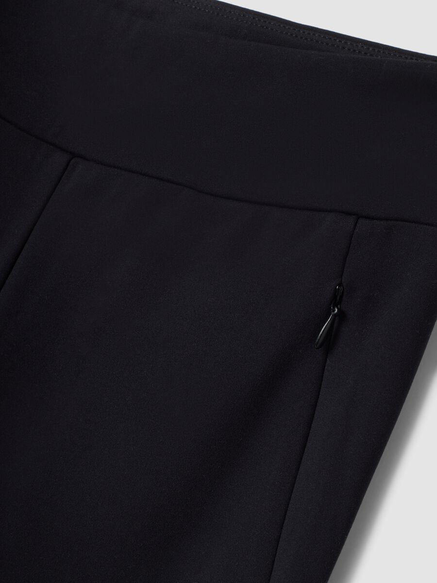 Leggings nero in tessuto elasticizzato con tasche zip ALTAVIA STUDIO_5