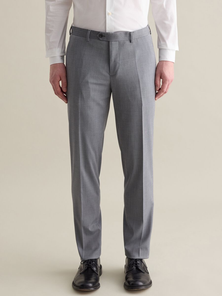 Slim-fit tailored trousers in Prince of Wales_1