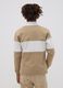 Polo beige in puro cotone a righe con collo classico per ragazzo_2