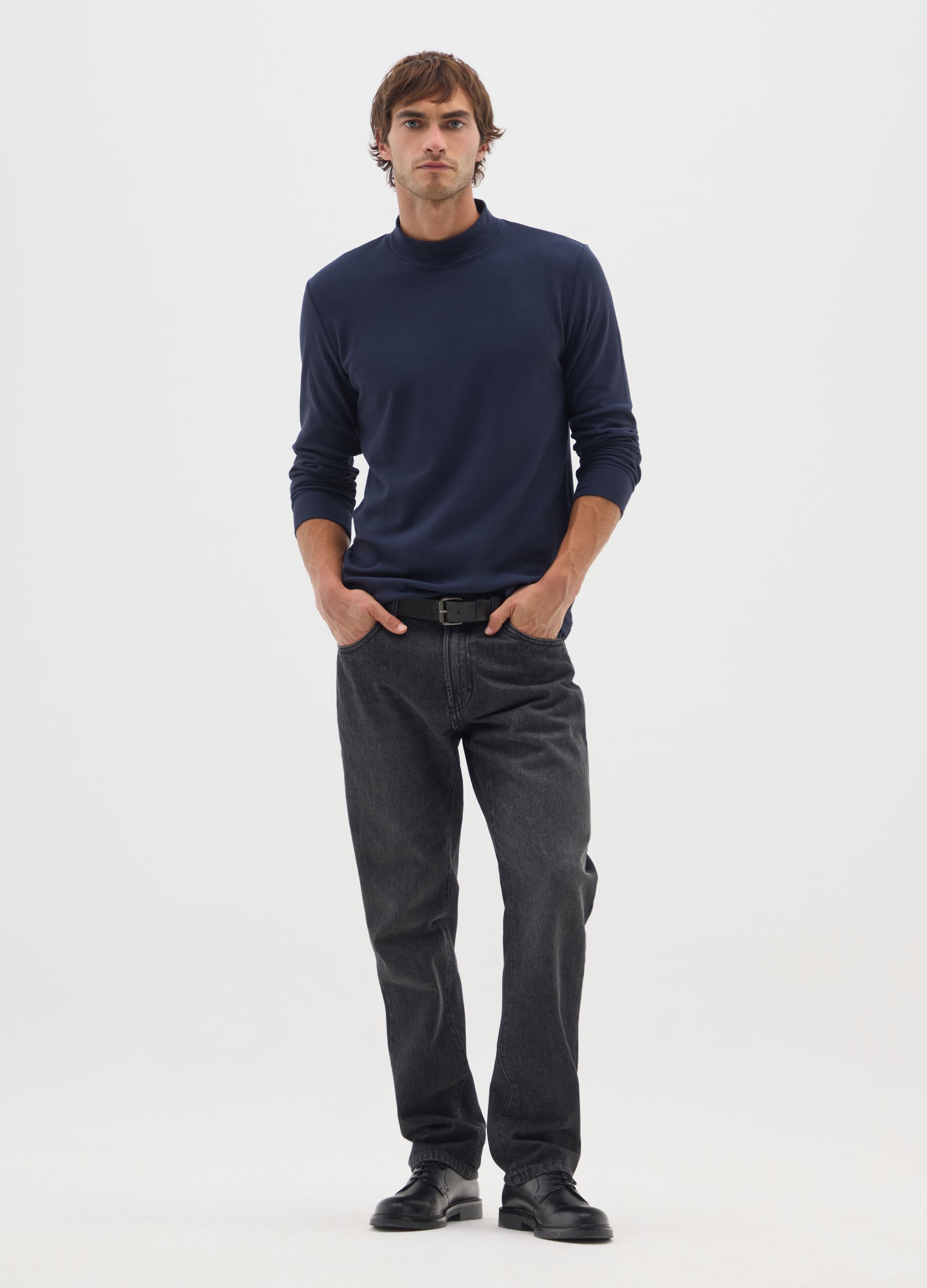 Blue Regular Fit Fleece Sweatshirt