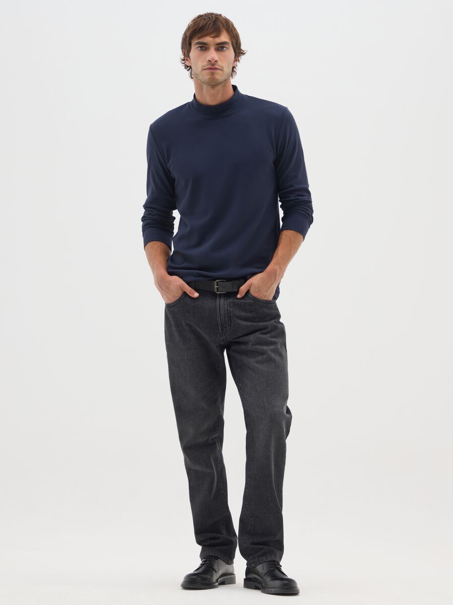 Blue Regular Fit Fleece Sweatshirt_1