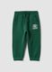 Pantaloni jogger verdi in puro cotone organico con coulisse per bimbo_0