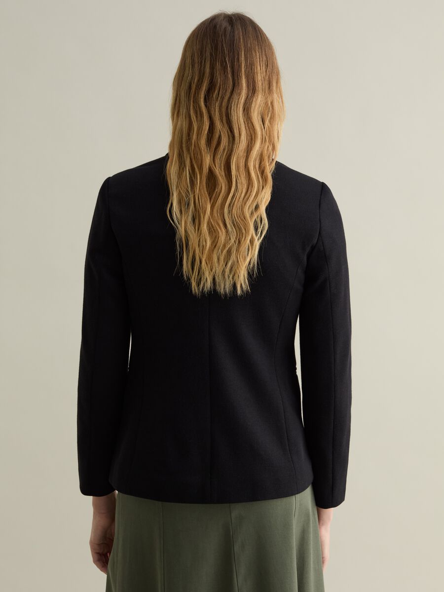 Double-breasted blazer in jersey with gold-coloured buttons_2