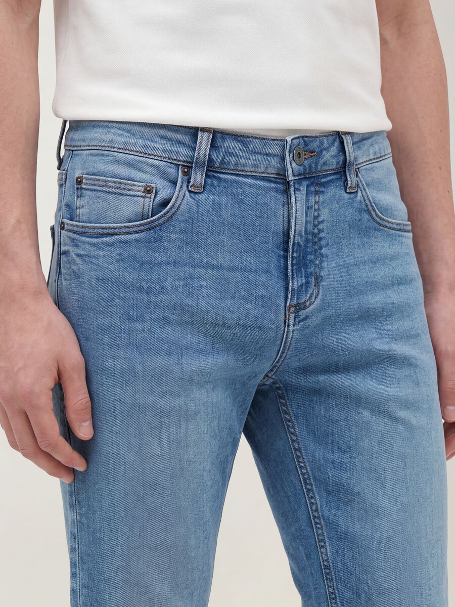 Skinny fit stretch cotton denim jeans_3