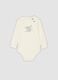 White ribbed organic cotton Disney 101 Dalmatians baby bodysuit_0