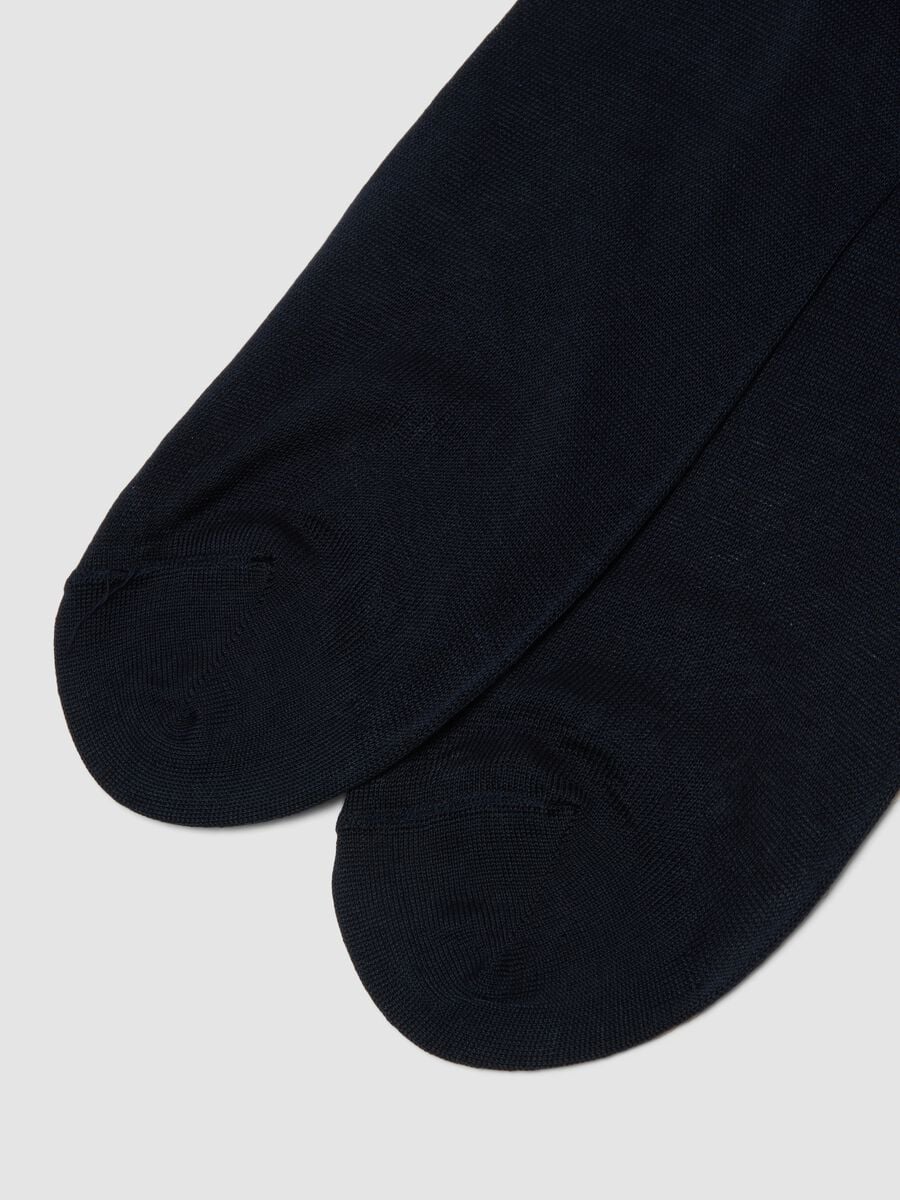Calze corte blu in puro cotone_2