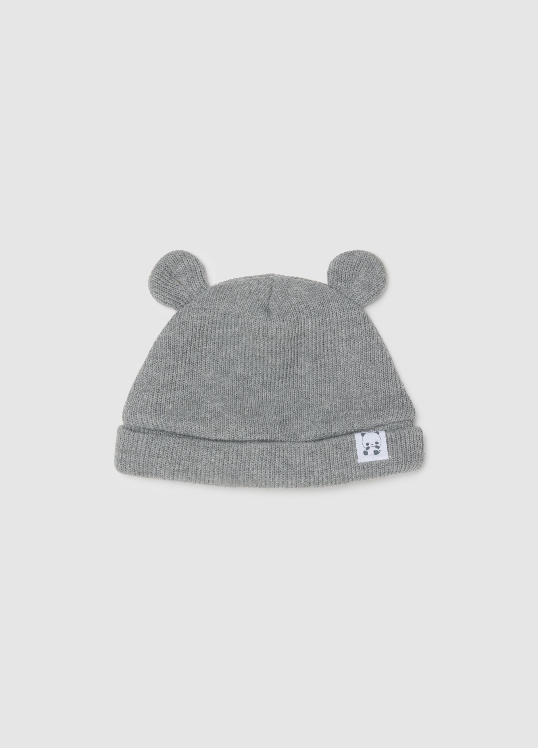 Baby Hat in Grey Cotton Blend