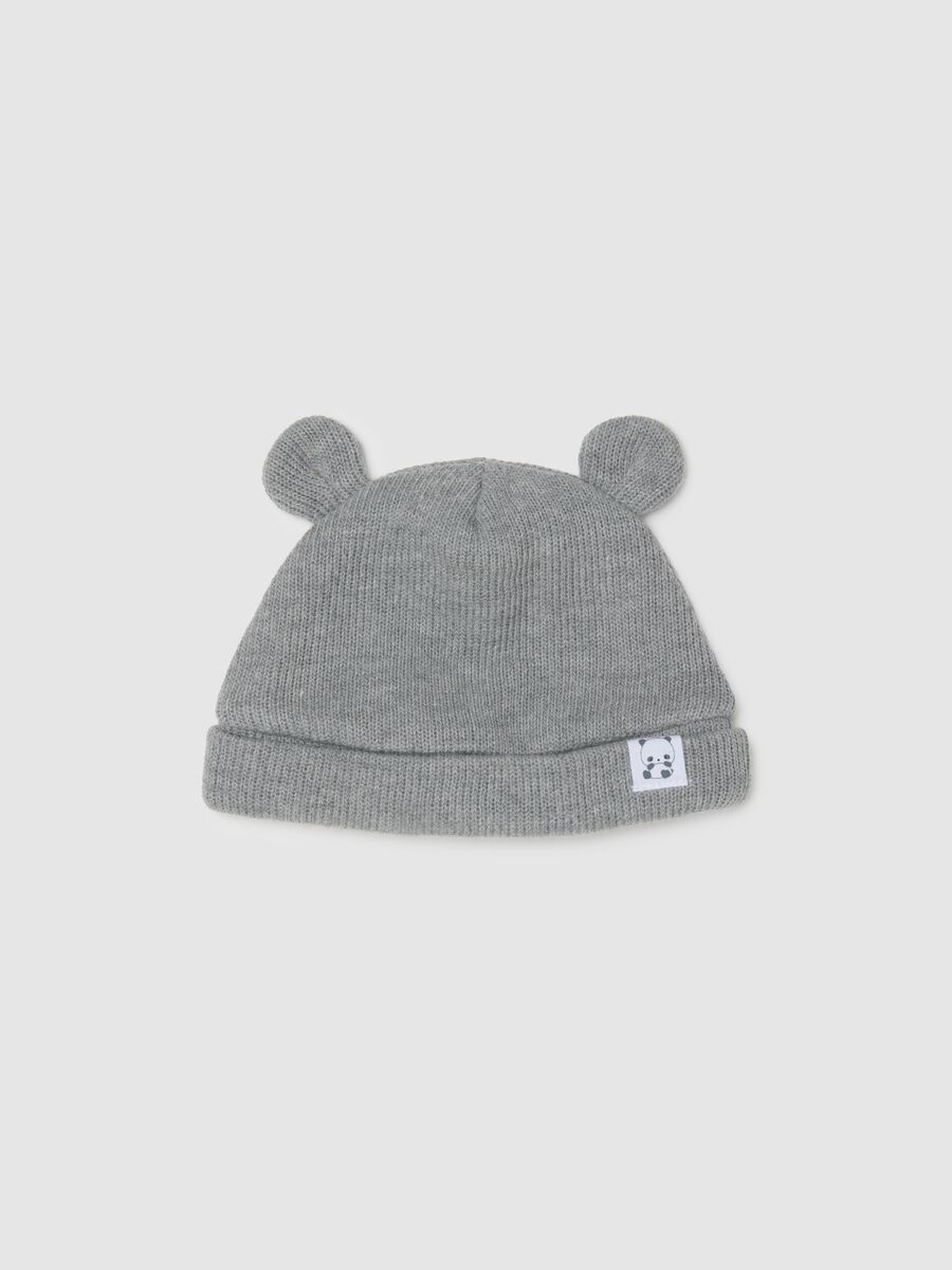 Baby Hat in Grey Cotton Blend_0
