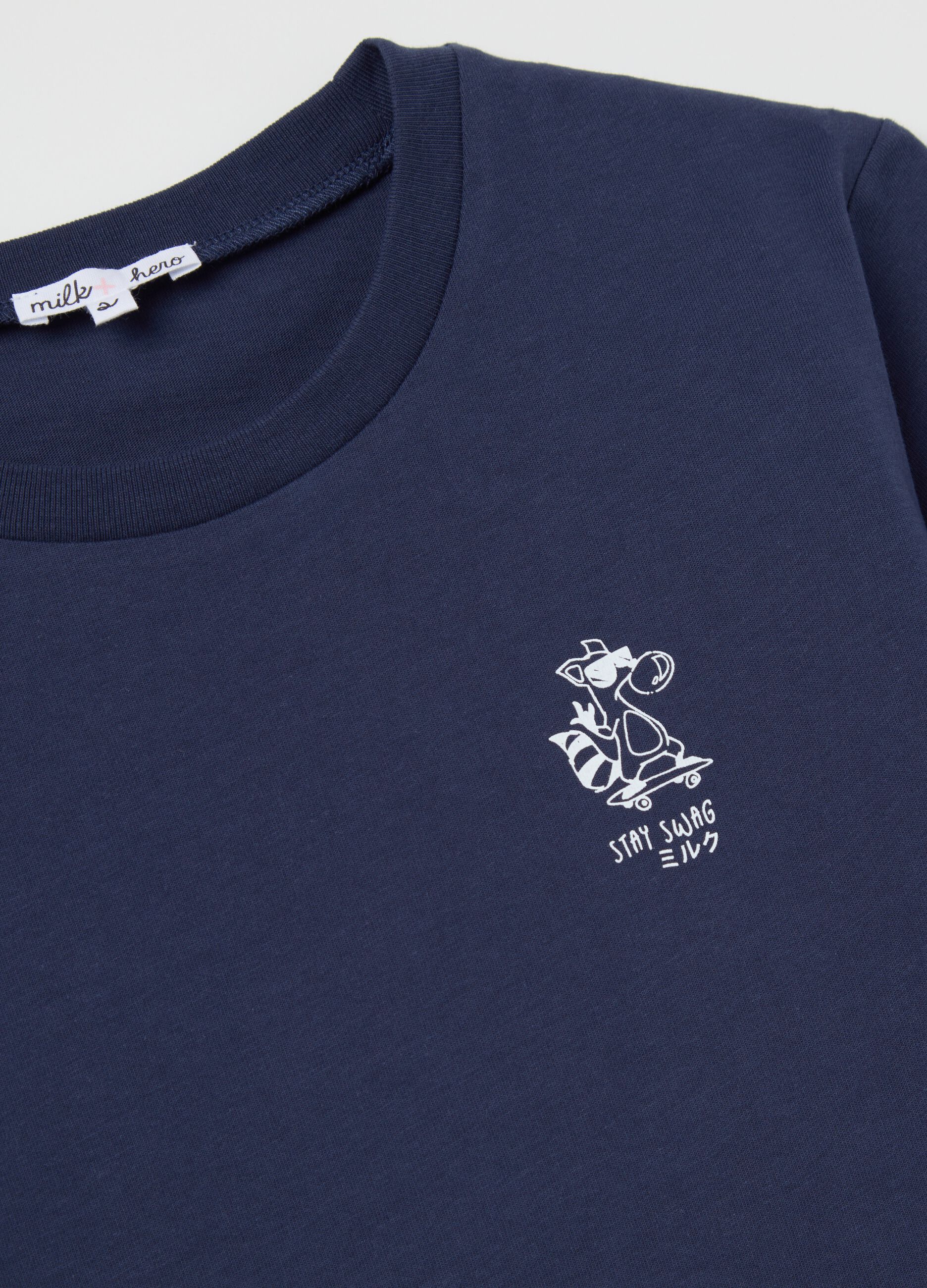 Blue boxy-fit T-shirt in cotton