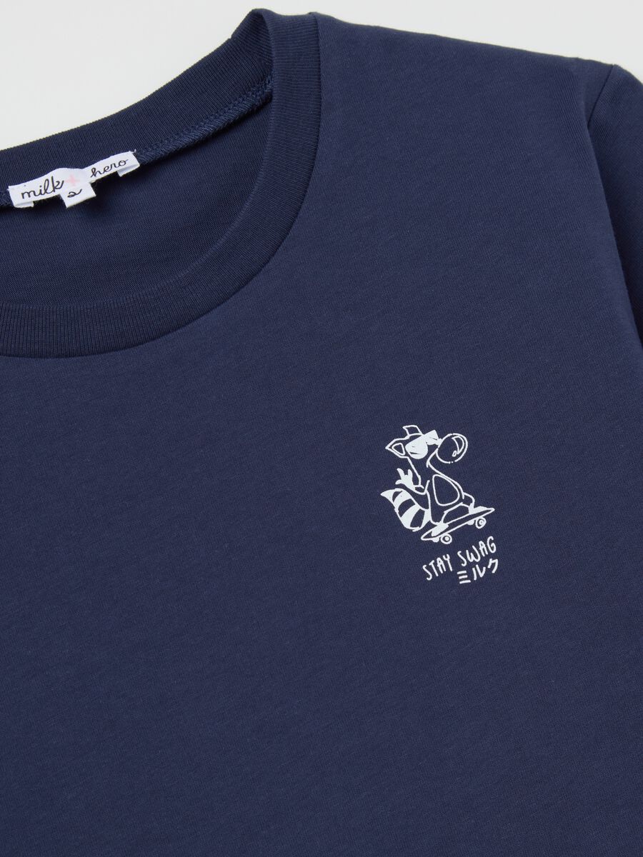 Blue boxy-fit T-shirt in cotton_5