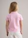 Girls' pink pure cotton polo, regular fit with embroidered flowers_2