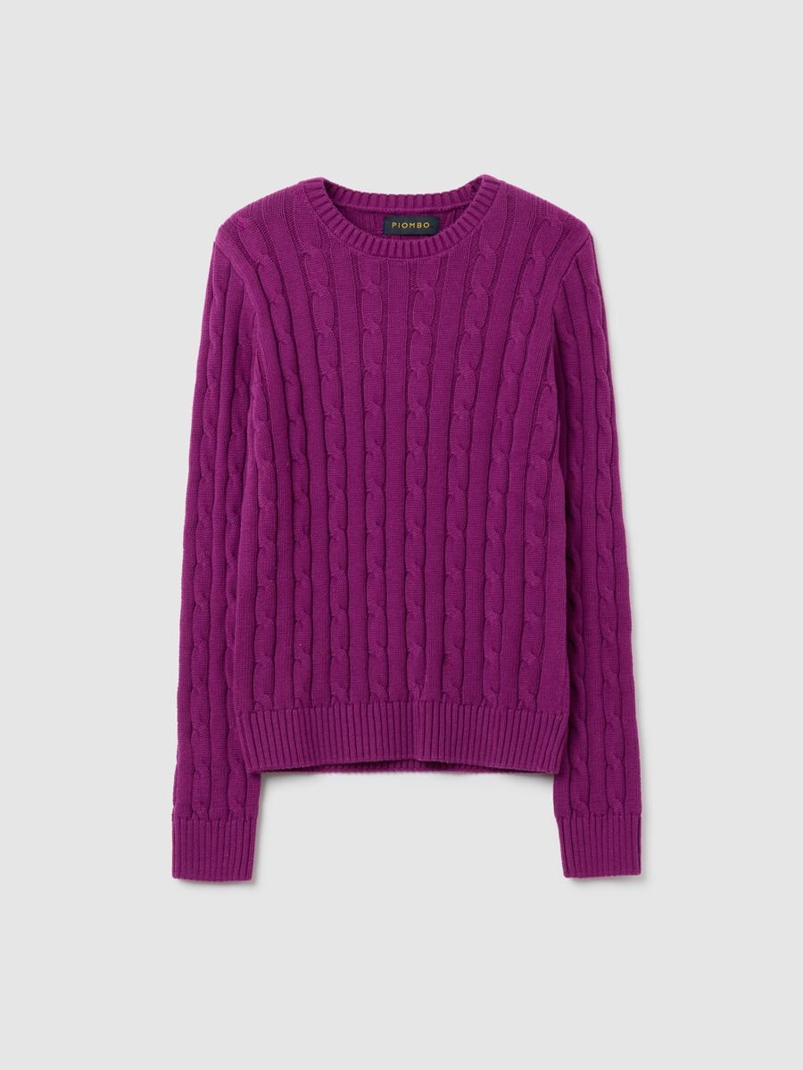 Maglione in puro cotone viola regular fit_4