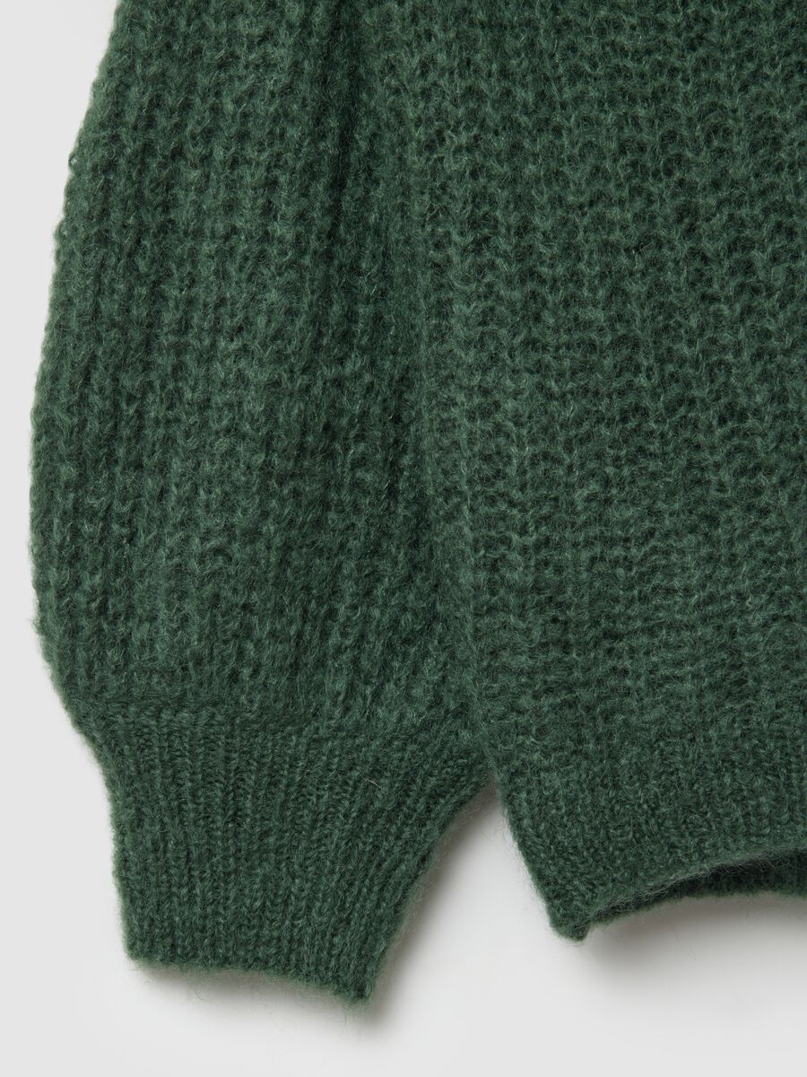 Cardigan deep V verde vestibilità oversize_5