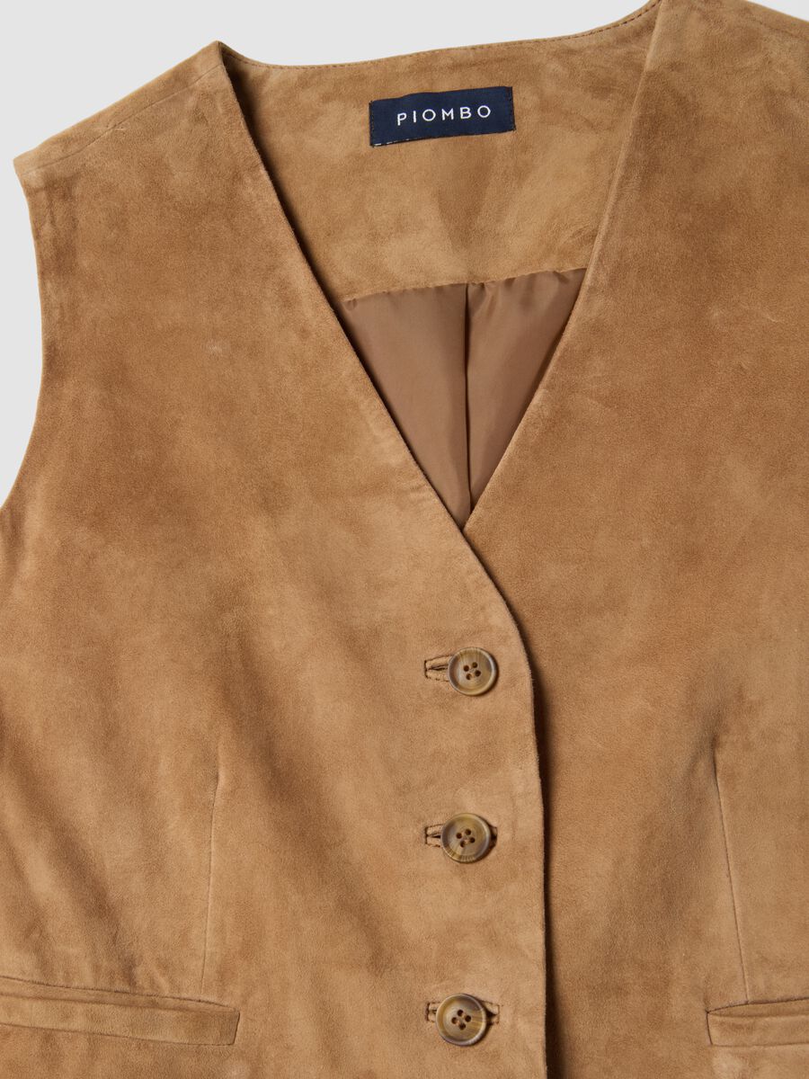 Brown Genuine Leather Waistcoat_1