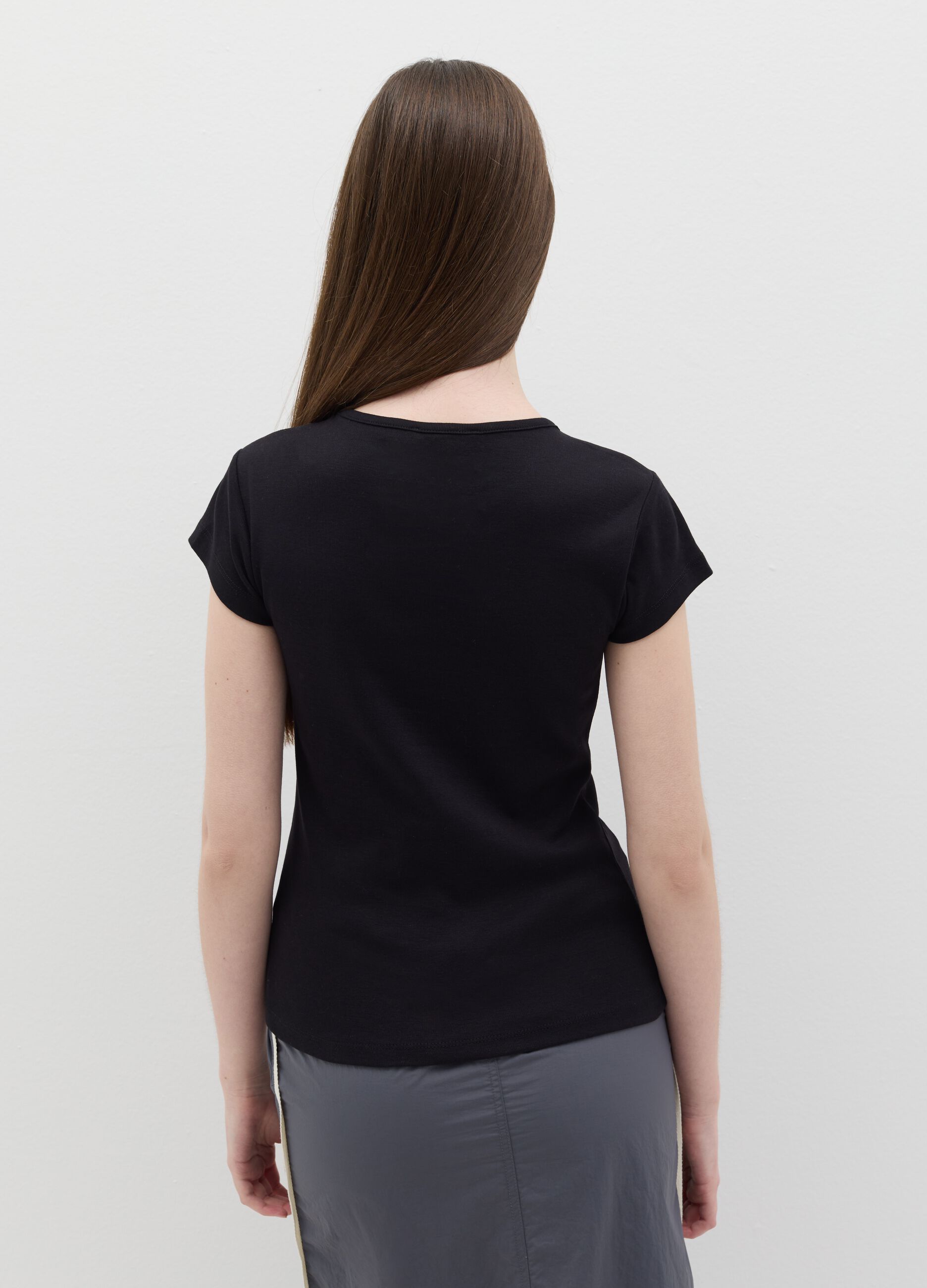 Cotton T-shirt with round neck