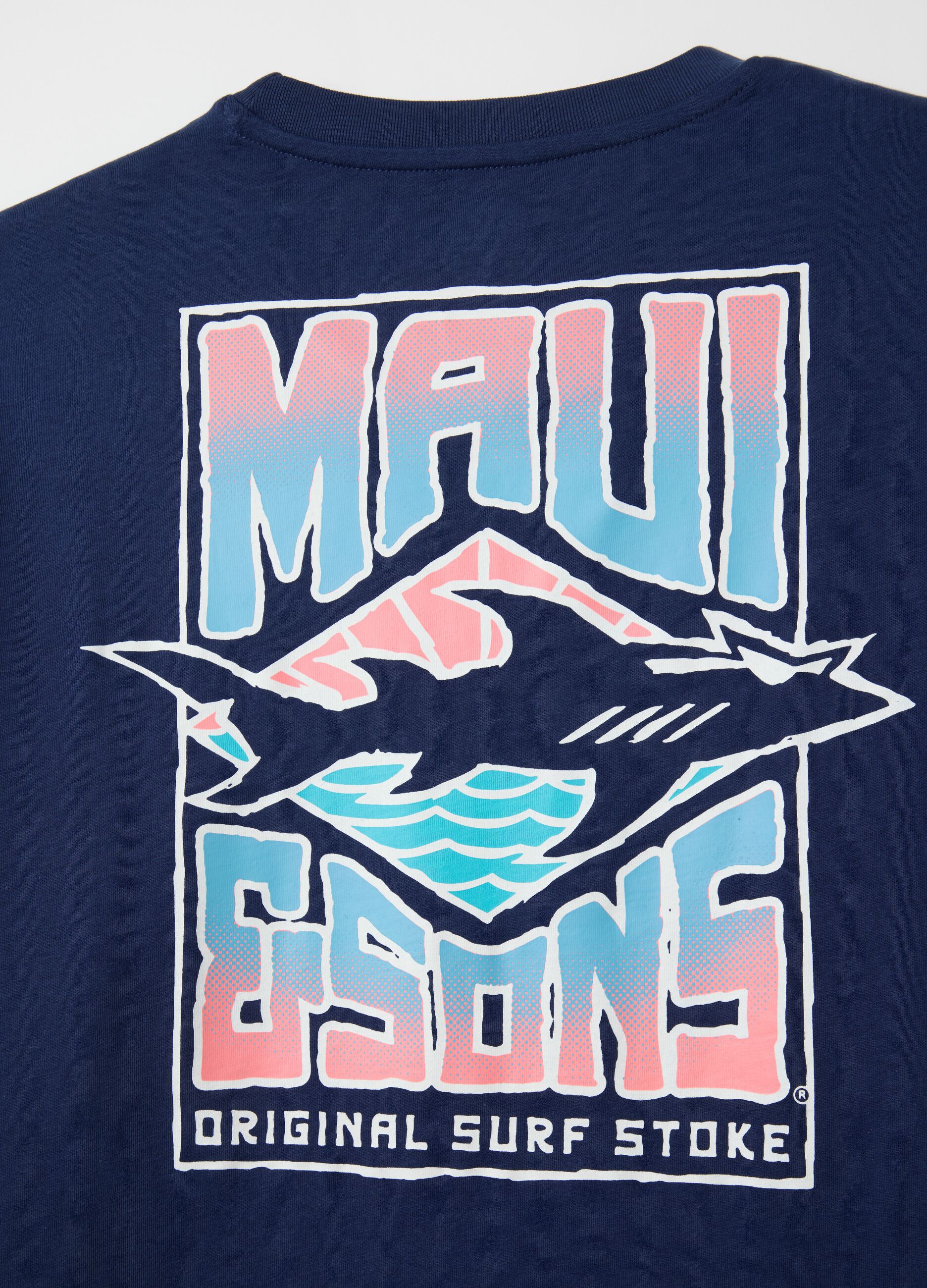 Men's Blue T-shirt with Maui & Sons Print