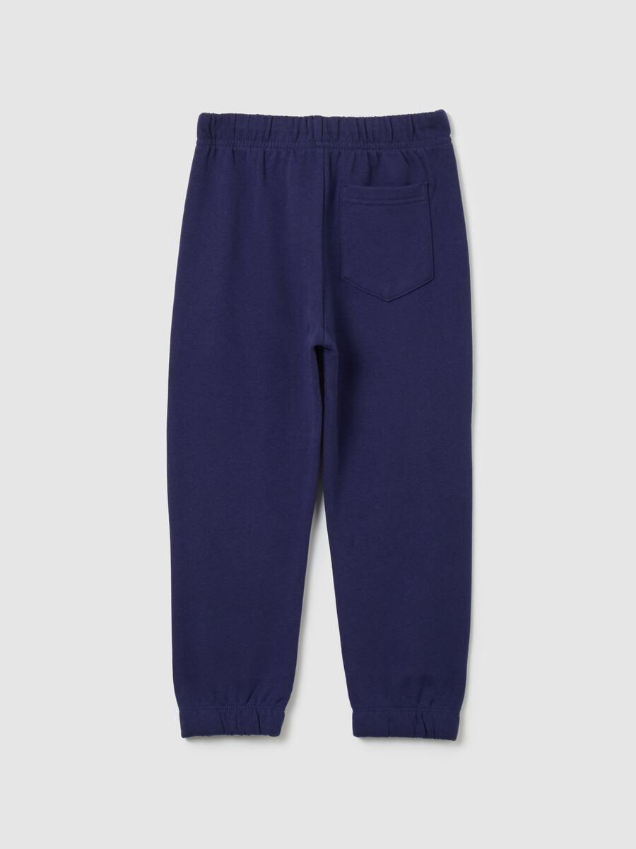 Fleece joggers with drawstring and print_1