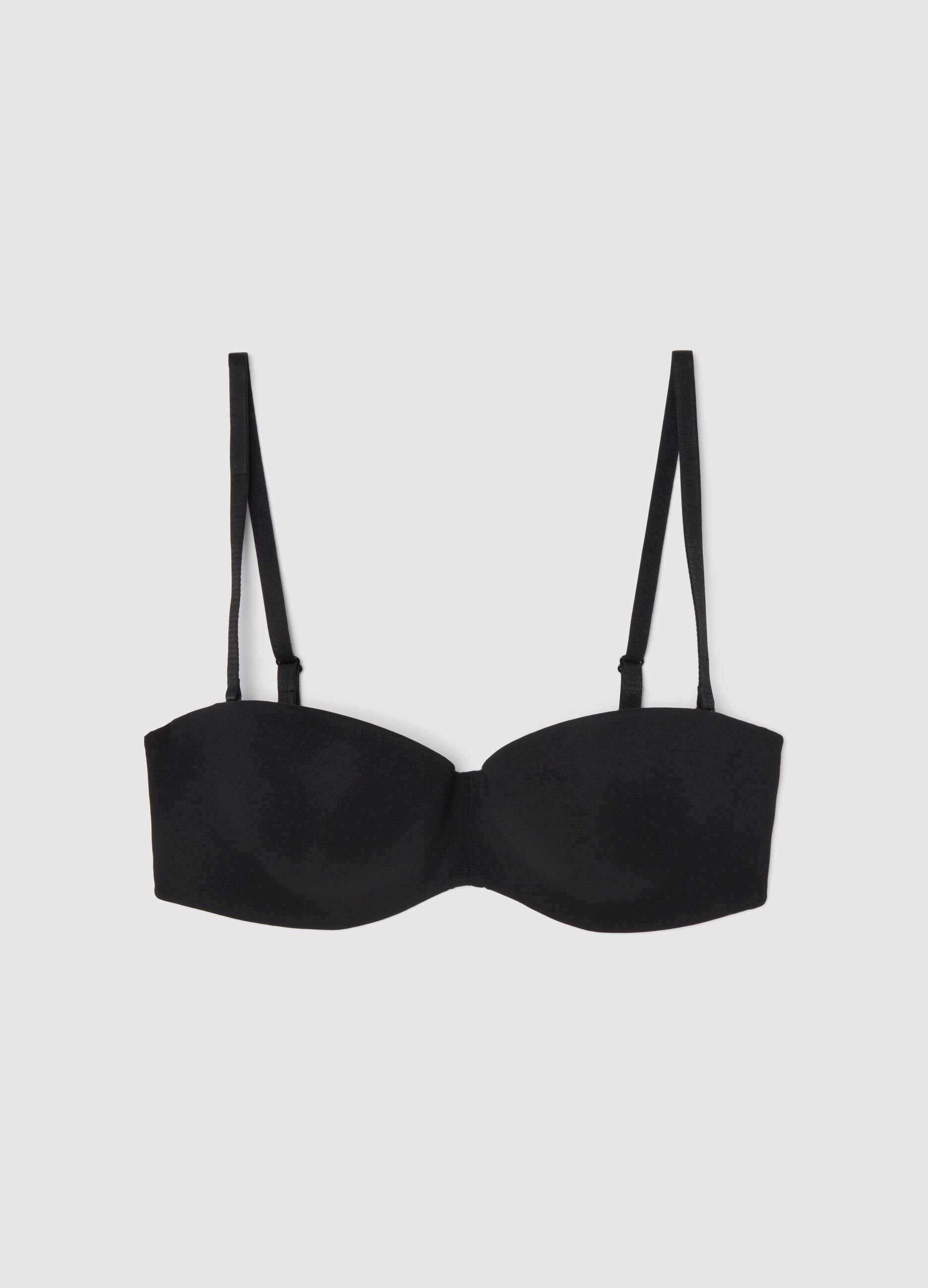 Black Balconette Bra with Removable Padding
