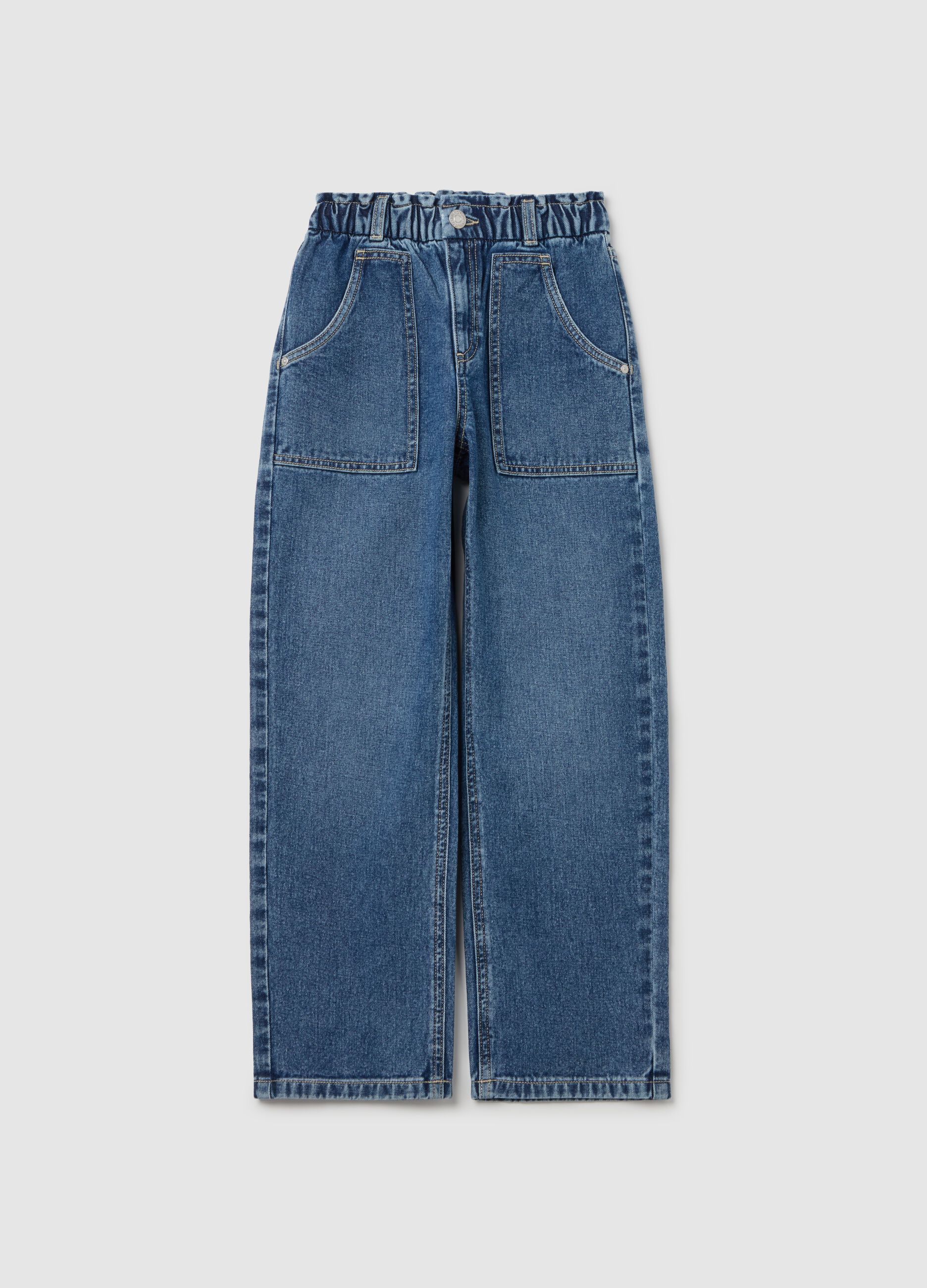 Jeans paper bag con tasche